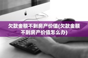 欠款金额不到房产价值(欠款金额不到房产价值怎么办)