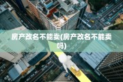 房产改名不能卖(房产改名不能卖吗)