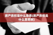 房产弃权是什么意思(房产弃权是什么意思啊)