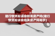 建行快贷起诉会拍卖房产吗(建行快贷起诉会拍卖房产吗知乎)