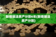 新婚姻法房产分割6年(新婚姻法 房产分割)