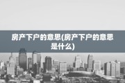 房产下户的意思(房产下户的意思是什么)