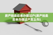 房产拍卖后未办理过户(房产拍卖后未办理过户怎么办)