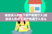 被起诉人的名下房产有两个人(被起诉人的名下房产有两个人怎么办)