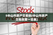 5中山市房产交易税(中山市房产交易税费一览表)