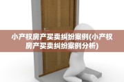 小产权房产买卖纠纷案例(小产权房产买卖纠纷案例分析)