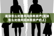 离异怎么处理共同共有房产(离异怎么处理共同共有房产的人)