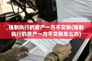强制执行的房产一方不交税(强制执行的房产一方不交税怎么办)