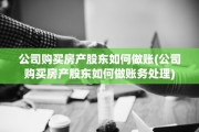 公司购买房产股东如何做账(公司购买房产股东如何做账务处理)