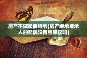 房产不做配偶继承(房产继承继承人的配偶没有继承权吗)