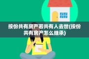 按份共有房产若共有人去世(按份共有房产怎么继承)