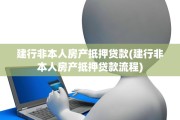 建行非本人房产抵押贷款(建行非本人房产抵押贷款流程)