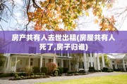 房产共有人去世出租(房屋共有人死了,房子归谁)