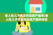 老人在儿子死后购买房产继承(老人在儿子死后购买房产继承有效吗)