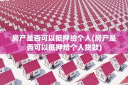 房产是否可以抵押给个人(房产是否可以抵押给个人贷款)