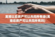 离婚以后房产可以共同所有嘛(离婚后房产可以共同所有吗)