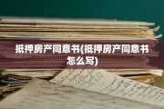 抵押房产同意书(抵押房产同意书怎么写)