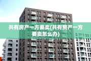 共有房产一方要卖(共有房产一方要卖怎么办)
