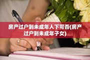 房产过户到未成年人下可否(房产过户到未成年子女)