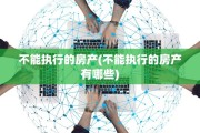 不能执行的房产(不能执行的房产有哪些)