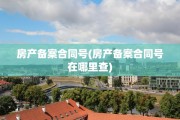房产备案合同号(房产备案合同号在哪里查)