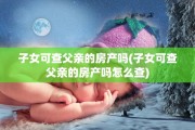 子女可查父亲的房产吗(子女可查父亲的房产吗怎么查)