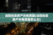 法院拍卖房产共有房屋(法院拍卖房产共有房屋怎么办)