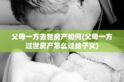 父母一方去世房产如何(父母一方过世房产怎么过给子女)