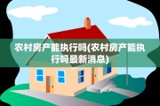 农村房产能执行吗(农村房产能执行吗最新消息)