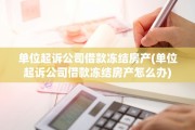 单位起诉公司借款冻结房产(单位起诉公司借款冻结房产怎么办)