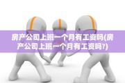 房产公司上班一个月有工资吗(房产公司上班一个月有工资吗?)