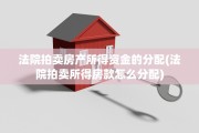 法院拍卖房产所得资金的分配(法院拍卖所得房款怎么分配)