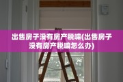 出售房子没有房产税嘛(出售房子没有房产税嘛怎么办)