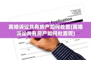 离婚诉讼共有房产如何处置(离婚诉讼共有房产如何处置呢)