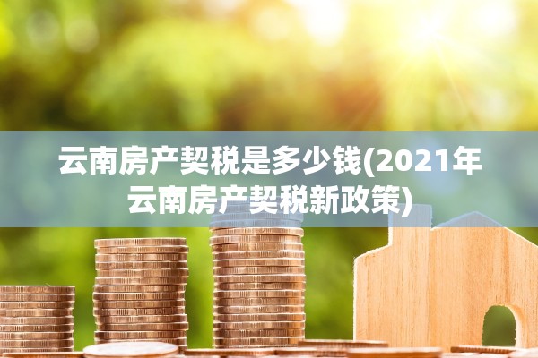 云南房产契税是多少钱(2021年云南房产契税新政策)