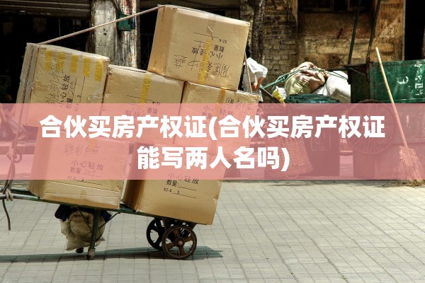 合伙买房产权证(合伙买房产权证能写两人名吗)