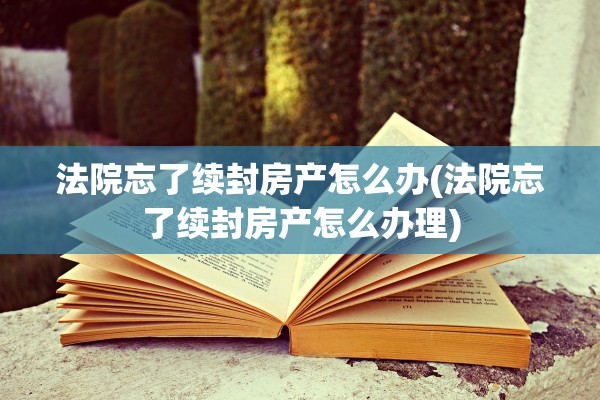 法院忘了续封房产怎么办(法院忘了续封房产怎么办理)