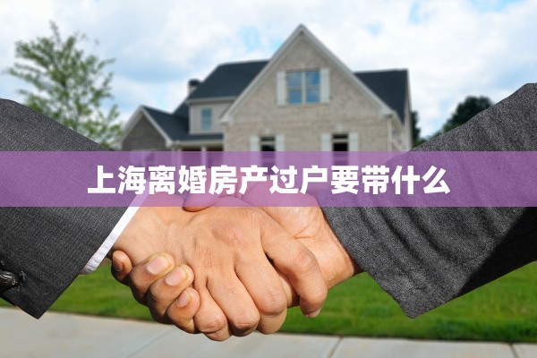 上海离婚房产过户要带什么