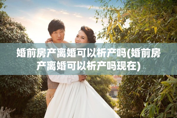 婚前房产离婚可以析产吗(婚前房产离婚可以析产吗现在)