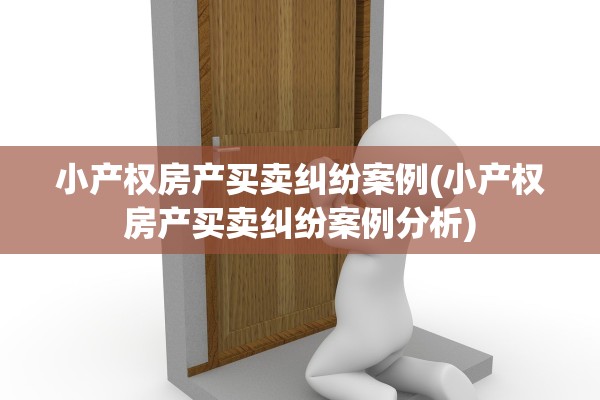 小产权房产买卖纠纷案例(小产权房产买卖纠纷案例分析)