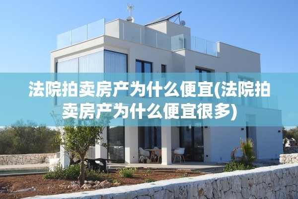 法院拍卖房产为什么便宜(法院拍卖房产为什么便宜很多)