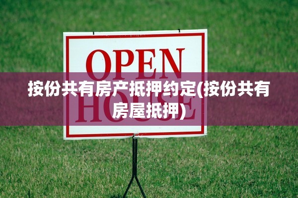 按份共有房产抵押约定(按份共有房屋抵押)