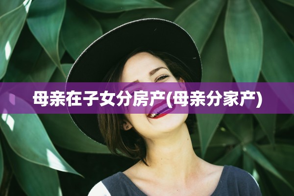 母亲在子女分房产(母亲分家产)