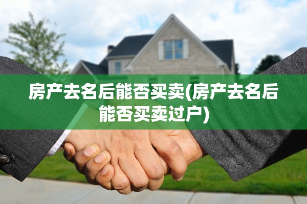 房产去名后能否买卖(房产去名后能否买卖过户)