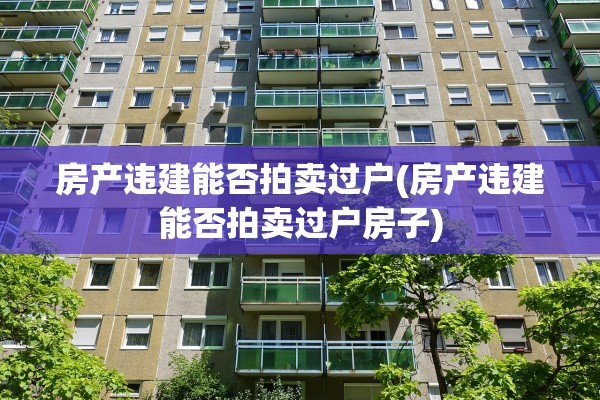 房产违建能否拍卖过户(房产违建能否拍卖过户房子)