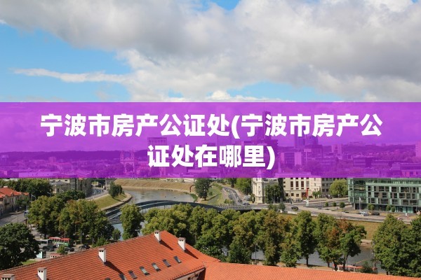 宁波市房产公证处(宁波市房产公证处在哪里)