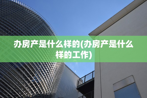 办房产是什么样的(办房产是什么样的工作)