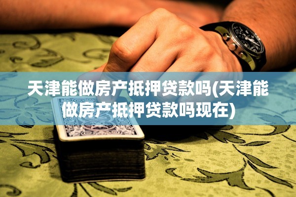 天津能做房产抵押贷款吗(天津能做房产抵押贷款吗现在)