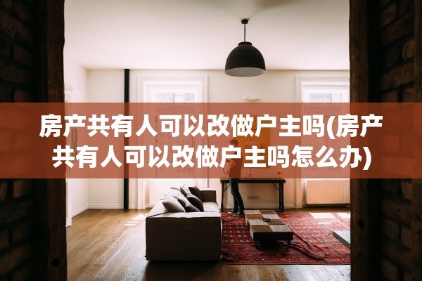 房产共有人可以改做户主吗(房产共有人可以改做户主吗怎么办)
