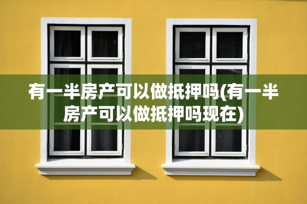 有一半房产可以做抵押吗(有一半房产可以做抵押吗现在)